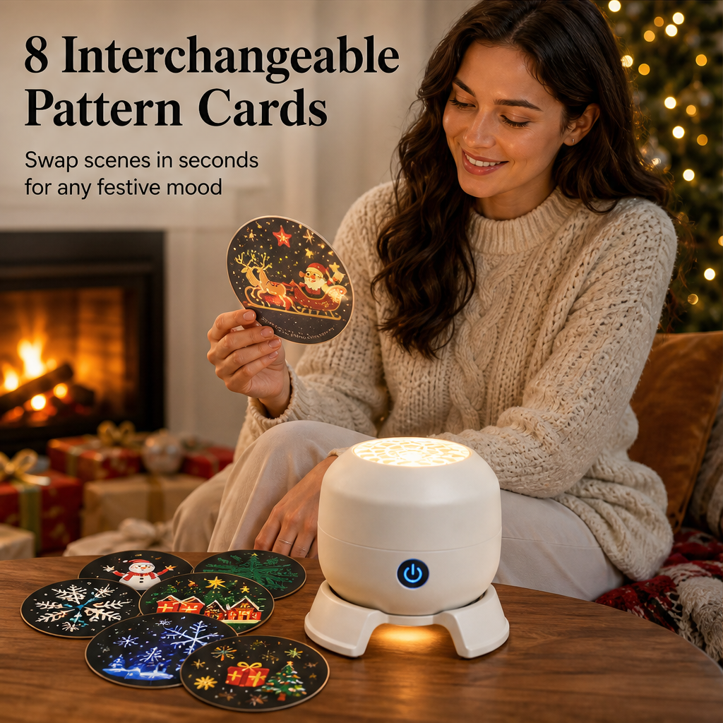 Lumicelle – 8-Scene Rotating Christmas Projector Light + 50% OFF features