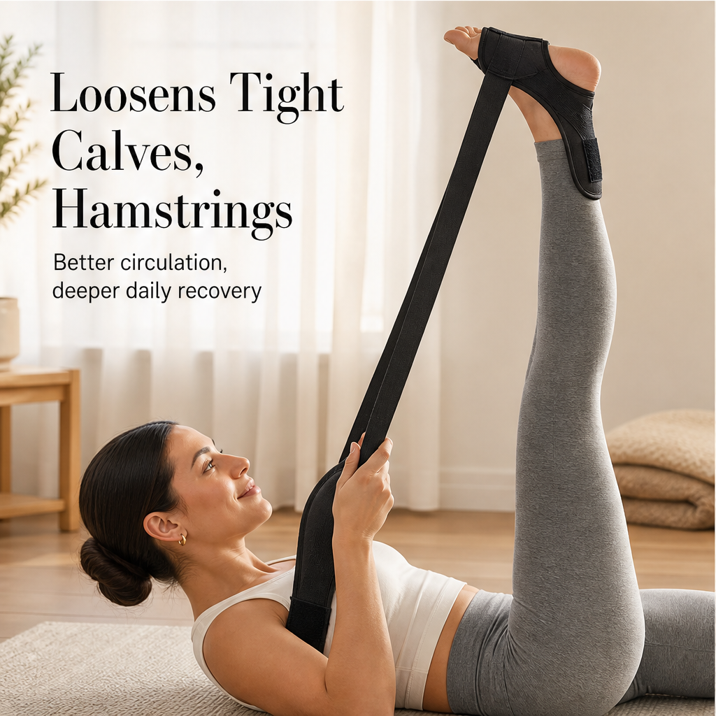 StrideEase – Padded Foot Cradle Stretching Strap for Tight Calves + 50% OFF features
