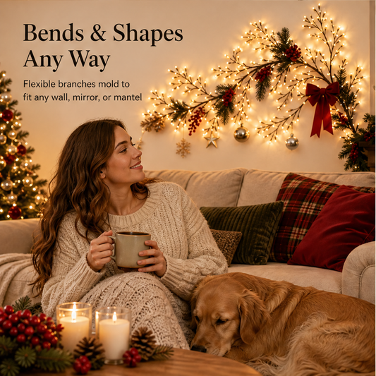 Glowvine – Flexible Bendable Warm White Christmas Vine Lights + 50% OFF features