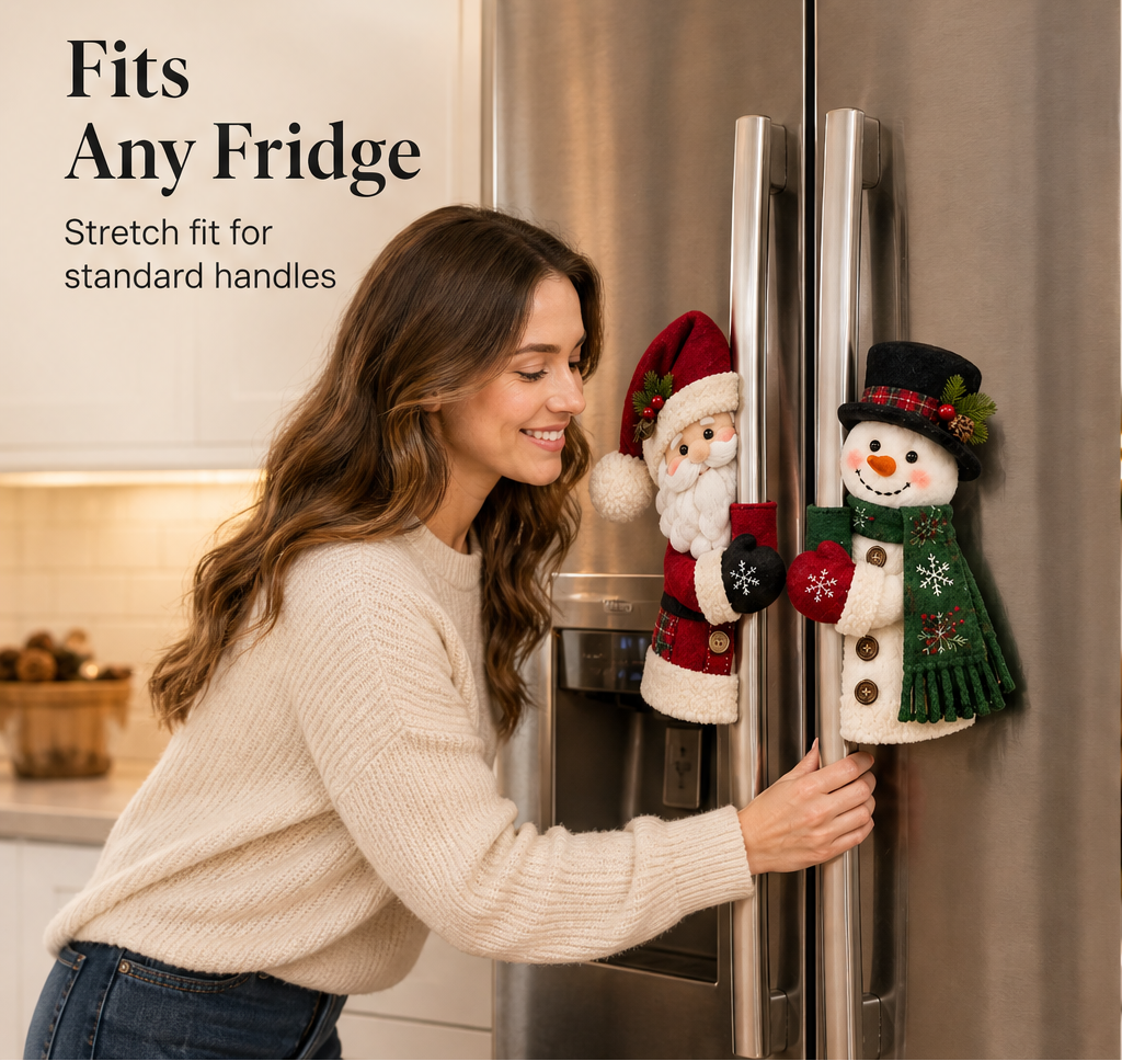 Hollyhug – Plush Santa & Snowman Fridge Handle Huggers, Set of 2 + 50% OFF features