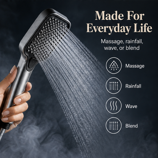 Rainforge – High-Boost 4-Mode Spa Shower Head + 50% OFF features