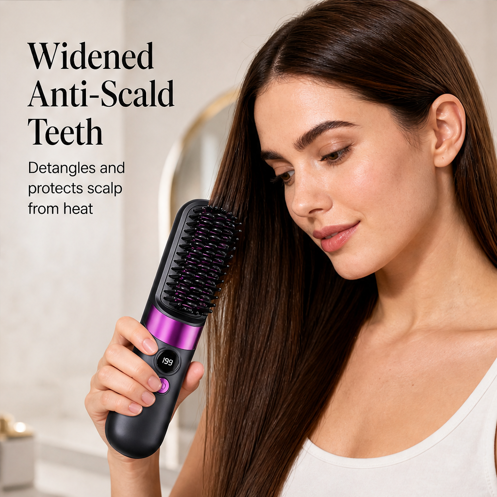 Glostryk – Cordless 3-in-1 Ceramic Styling Brush + 50% OFF features