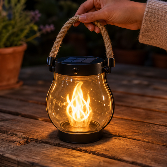 Emberholm – Solar Flickering Flame Lantern with Rope Handle + 50% OFF lifestyle