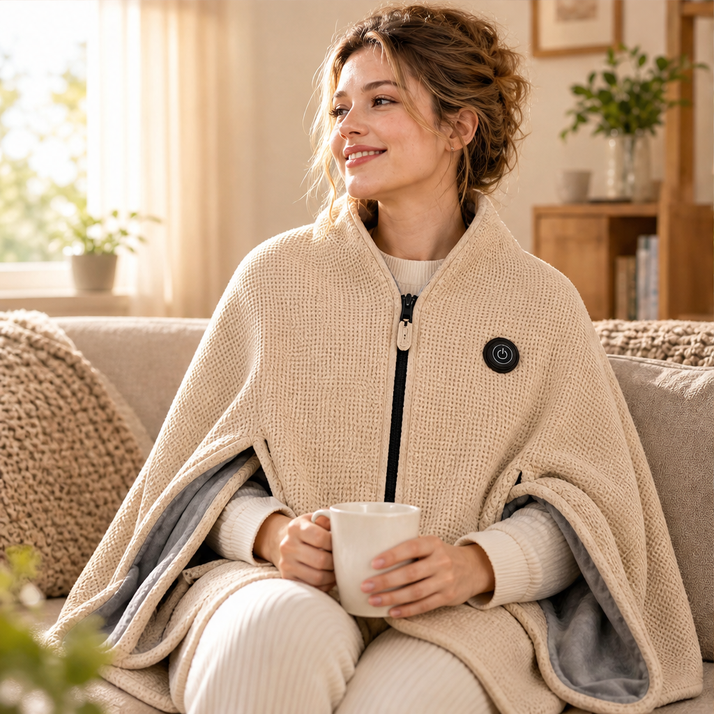 Hearthwick – USB Heated Shawl with 3-Level Warmth Control + 50% OFF lifestyle