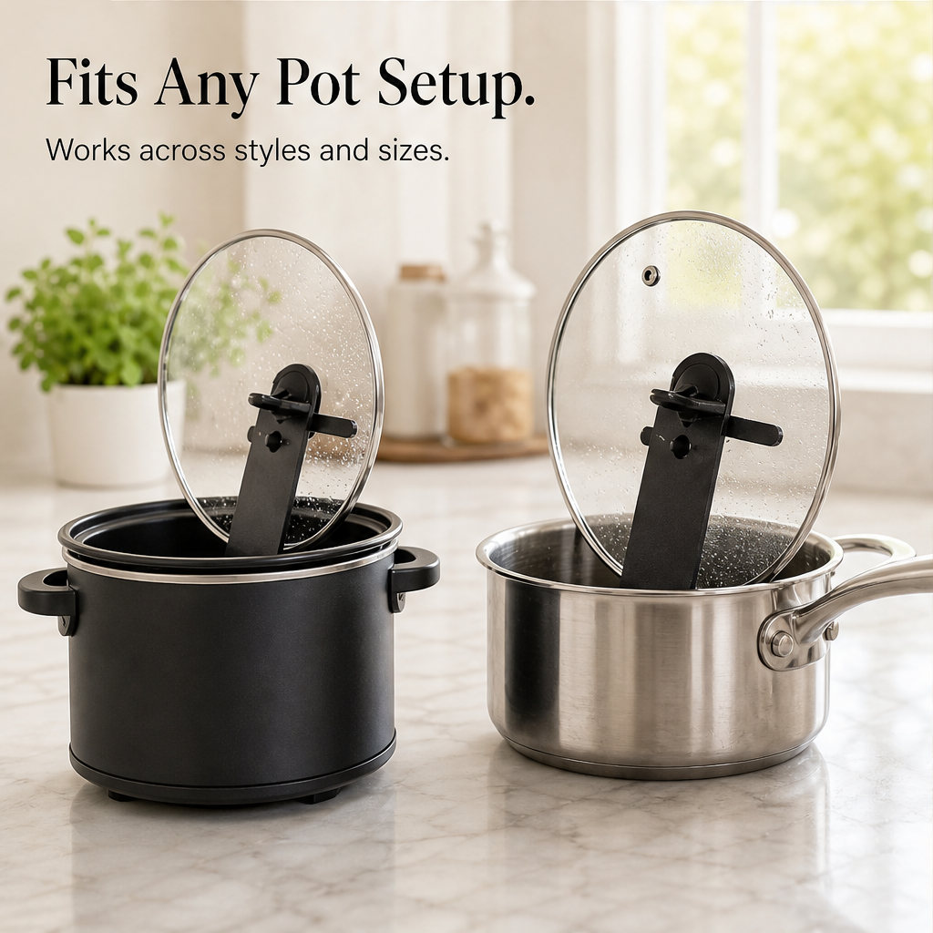 DripDock – Anti-Slip Vertical Cooker Lid Stand + 50% OFF detail