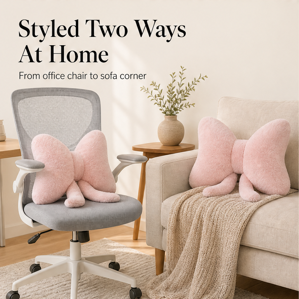 Plushette – Plush Bowknot Lumbar Pillow with Detachable Cover + 50% OFF detail