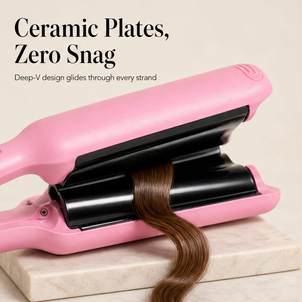 Wavelle – Ionic Deep V Barrel Egg Roll & Wool Curl Hair Waver + 50% OFF detail