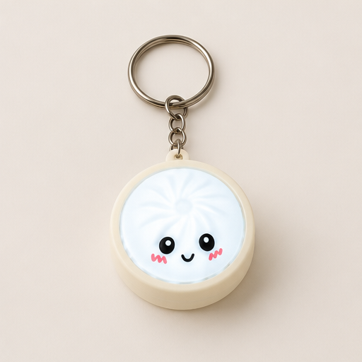 Bunwick – Touch-Sensing Glow Pressable Dumpling Fidget Keychain Cream