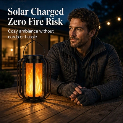 Emberwick – Solar Flickering Flame Lantern with Auto-On Dusk Sensor, Weatherproof + 50% OFF