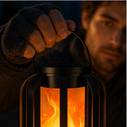 Emberwick – Solar Flickering Flame Lantern with Auto-On Dusk Sensor, Weatherproof + 50% OFF