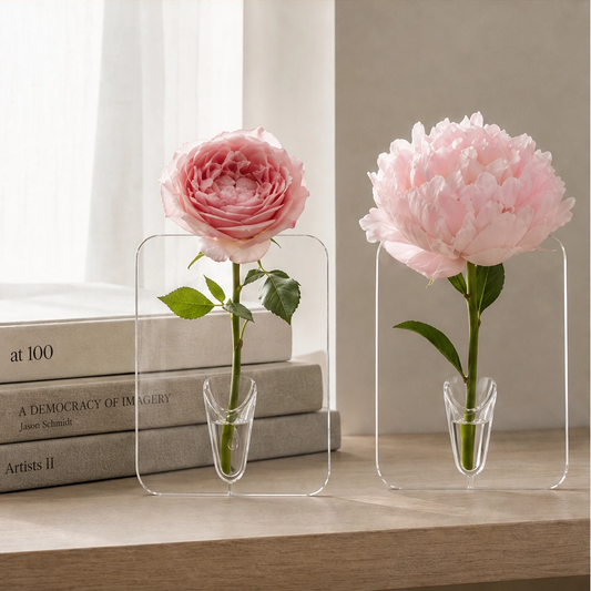 Stille™ – Shatter-Safe Clear Acrylic Nordic Flower Vase + 50% OFF