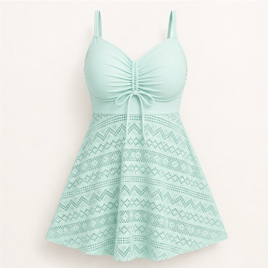 Soleya™ – Skirted Mesh Slimming Plus-Size Swimsuit + 50% OFF