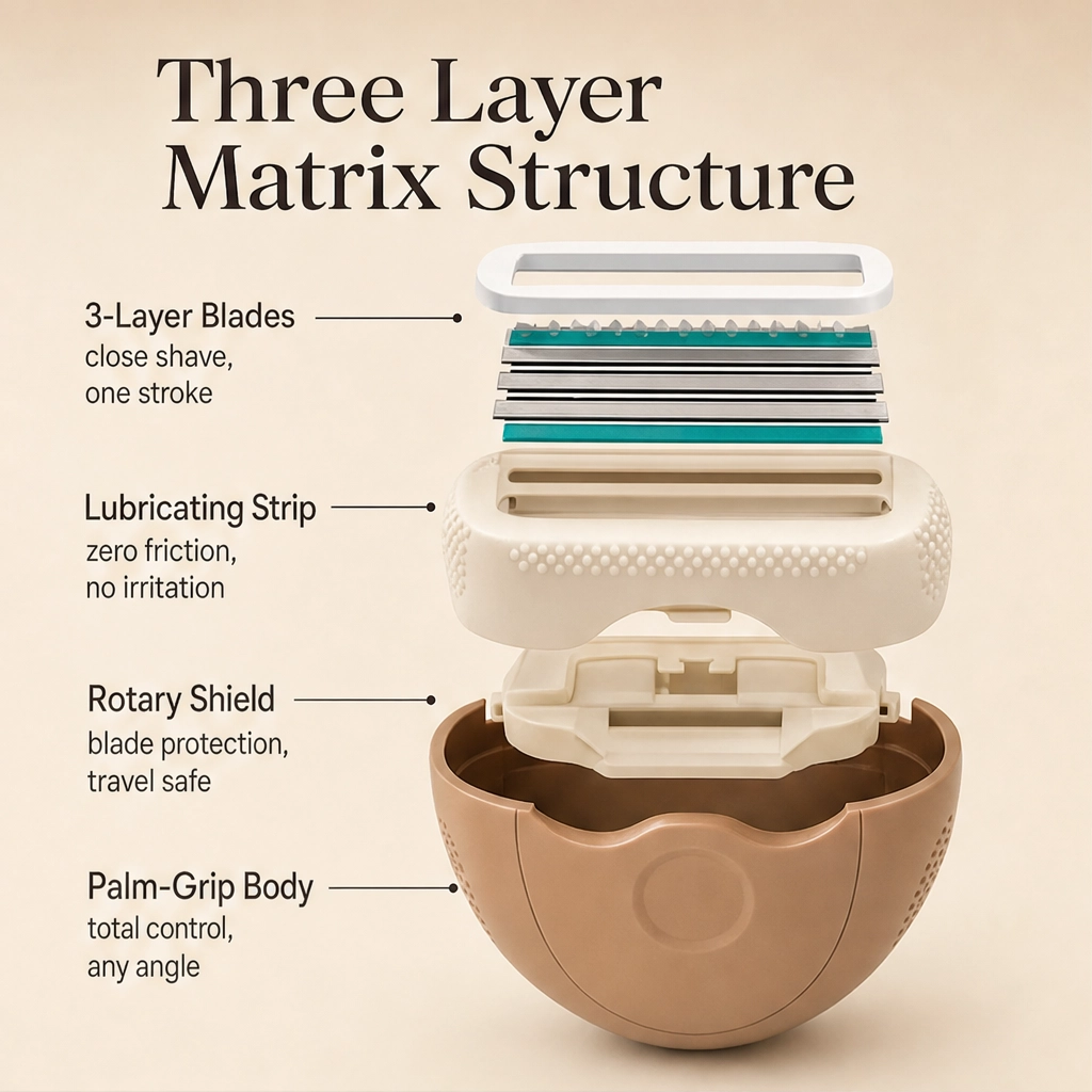 Silkael™ – Portable 3-Layer Rotary Shaver with Built-In Cover + 50% OFF