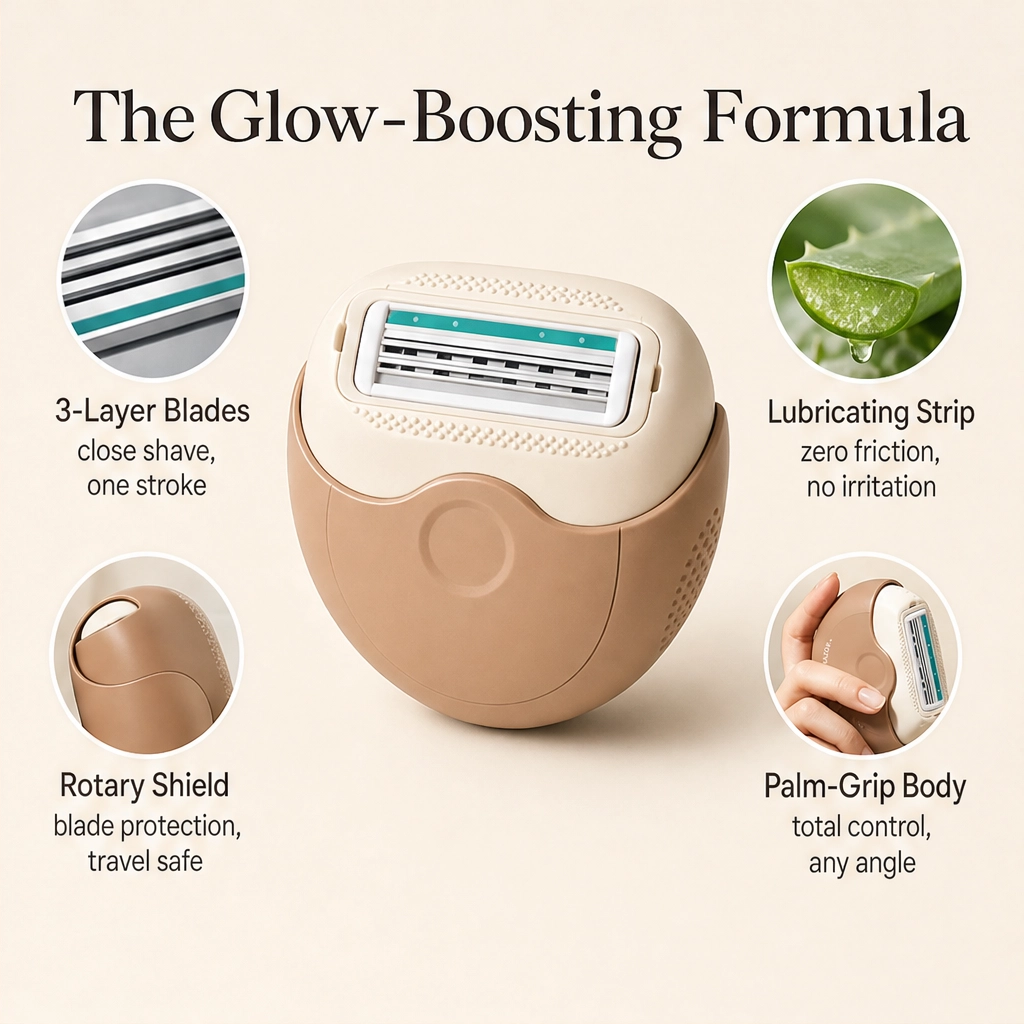 Silkael™ – Portable 3-Layer Rotary Shaver with Built-In Cover + 50% OFF