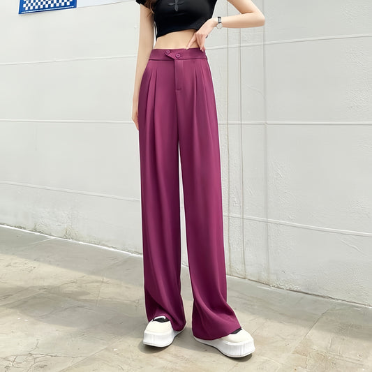 The AuraFlow Wide Leg Trousers - Silky Soft, Tummy Control, and Wrinkle-Free +  50% OFF