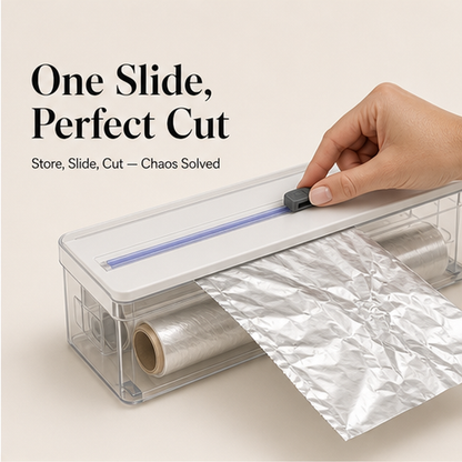 Galley – 2-in-1 Foil & Cling Wrap Dispenser with Built-In Slide Cutter + 50% OFF