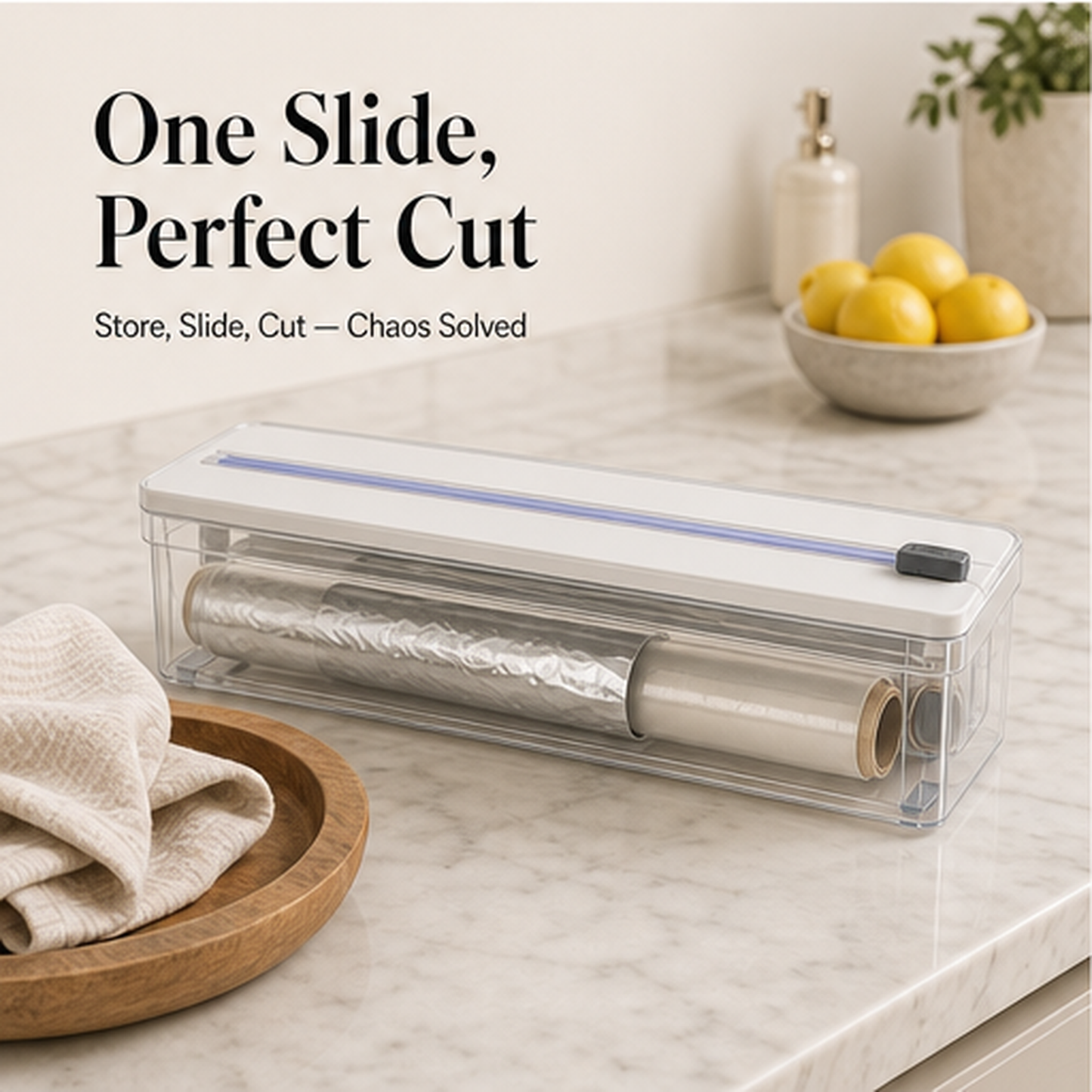 Galley – 2-in-1 Foil & Cling Wrap Dispenser with Built-In Slide Cutter + 50% OFF