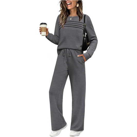 The Effortless Chic Set - Crew Neck Top & Drawstring Pants + HOT SALE 50% OFF