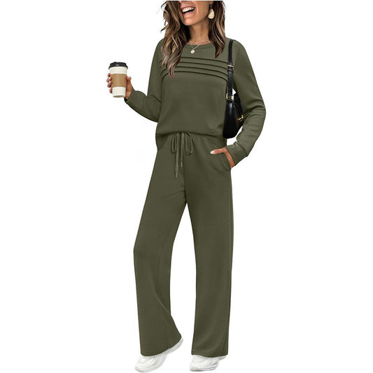 The Effortless Chic Set - Crew Neck Top & Drawstring Pants + HOT SALE 50% OFF