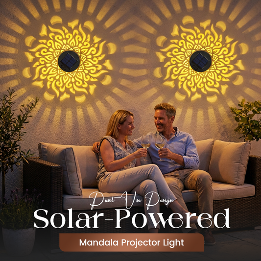 Duskbloom™ – Solar Mandala Projection Light, IP65 Weatherproof, Auto On/Off + 50% OFF