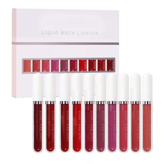 The AuraVelvet Liquid Lipstick Set — 18 Colors of Waterproof Matte Perfection + 50% OFF