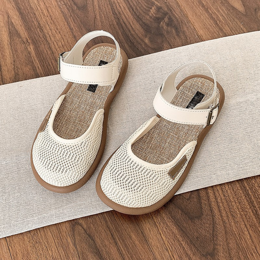 Aerelle™ – Breathable Mesh Flat Sandals with Adjustable Ankle Strap + 50% OFF