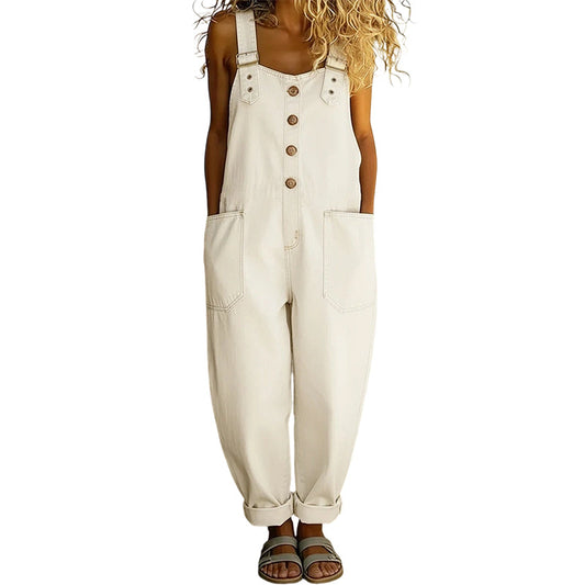 Larkmont™ – Wide-Leg Vintage Buckle Denim Overalls + 50% OFF