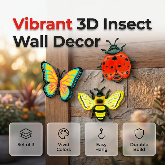 Bloomhaven™ – Weather-Resistant 3D Metal Bee, Butterfly & Ladybug Wall Decor  +50% OFF