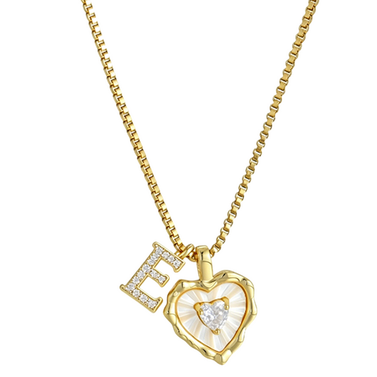 Pavelle – Micro-Pavé Initial & Heart Charm Titanium Steel Necklace - Buy 1 + 1 FREE
