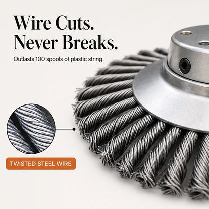 TrimForge – 360° Steel Wire Trimmer Head for Tough Weeds & Overgrowth + 50% OFF