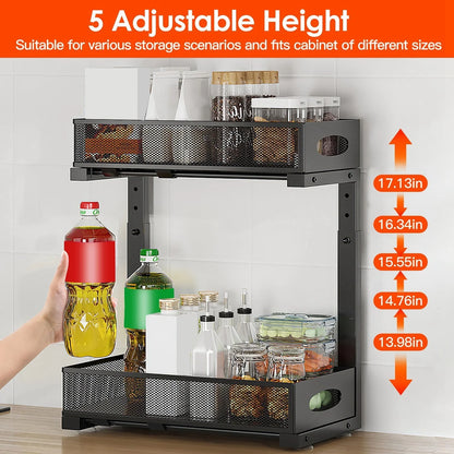 The Cabinet Glide Organizer - 2-Tier Sliding Storage + 50% OFF