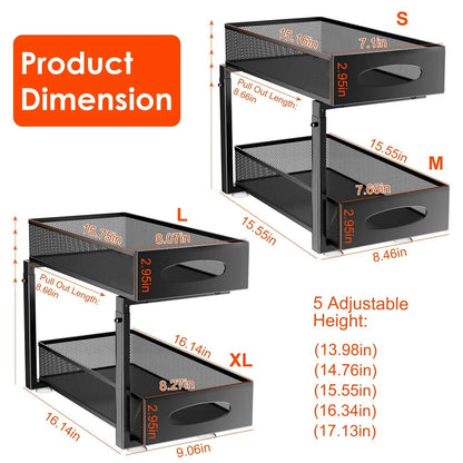 The Cabinet Glide Organizer - 2-Tier Sliding Storage + 50% OFF