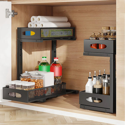 The Cabinet Glide Organizer - 2-Tier Sliding Storage + 50% OFF