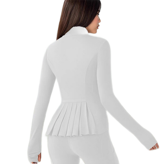 The FlexSculpt Workout Jacket - Lightweight Pleats for a Sculpted Fit + 50% OFF